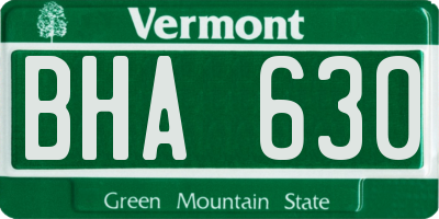 VT license plate BHA630