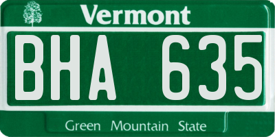 VT license plate BHA635