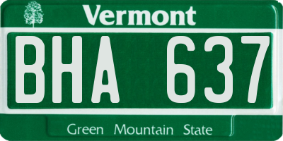 VT license plate BHA637
