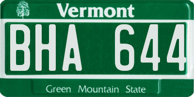 VT license plate BHA644