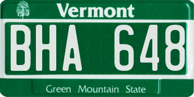 VT license plate BHA648