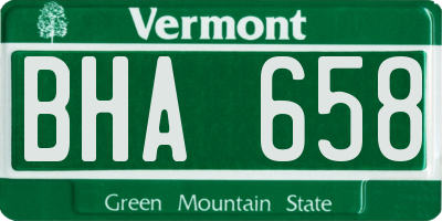 VT license plate BHA658