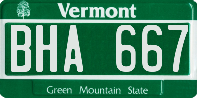 VT license plate BHA667
