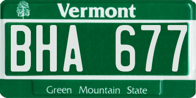 VT license plate BHA677