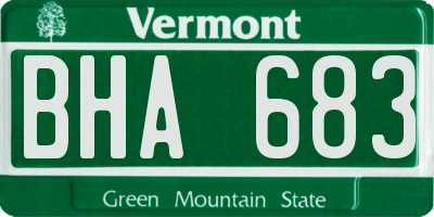 VT license plate BHA683