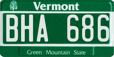 VT license plate BHA686