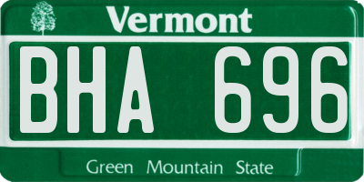 VT license plate BHA696