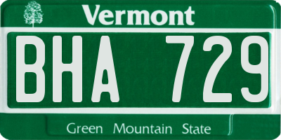 VT license plate BHA729