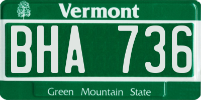 VT license plate BHA736