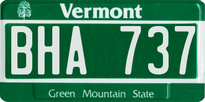 VT license plate BHA737