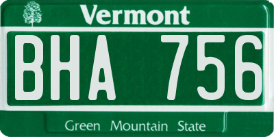 VT license plate BHA756