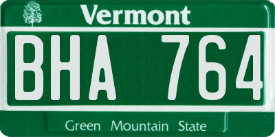 VT license plate BHA764