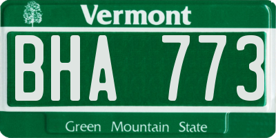 VT license plate BHA773