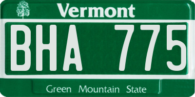 VT license plate BHA775