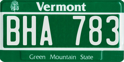 VT license plate BHA783
