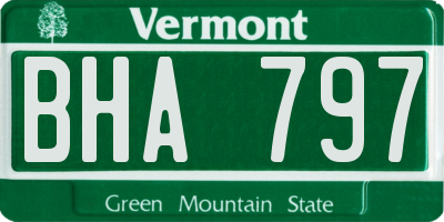VT license plate BHA797