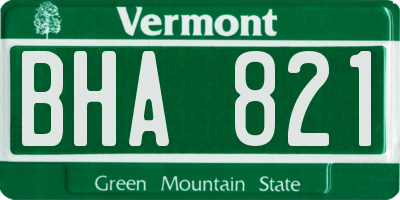 VT license plate BHA821
