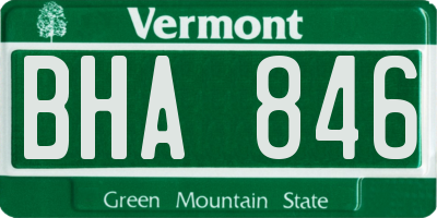 VT license plate BHA846
