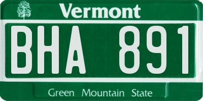 VT license plate BHA891