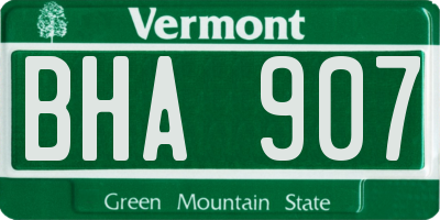 VT license plate BHA907
