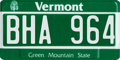 VT license plate BHA964