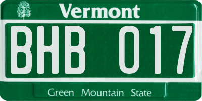 VT license plate BHB017