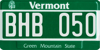 VT license plate BHB050