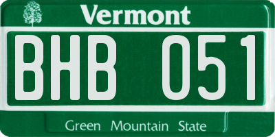 VT license plate BHB051