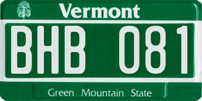 VT license plate BHB081
