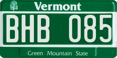 VT license plate BHB085