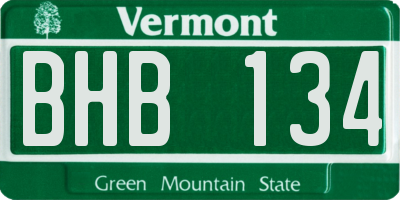 VT license plate BHB134