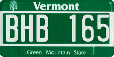 VT license plate BHB165