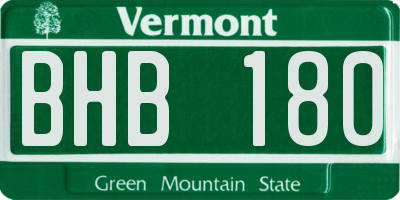 VT license plate BHB180