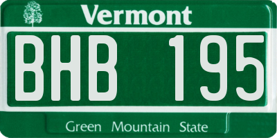 VT license plate BHB195