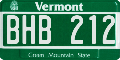VT license plate BHB212