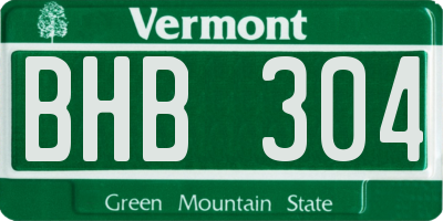 VT license plate BHB304