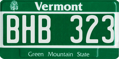 VT license plate BHB323