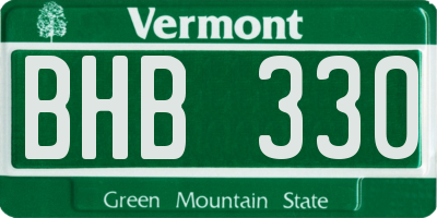 VT license plate BHB330