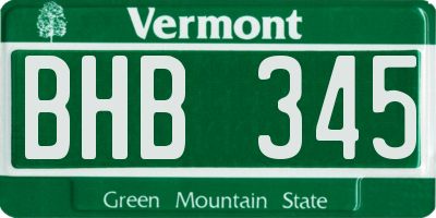 VT license plate BHB345