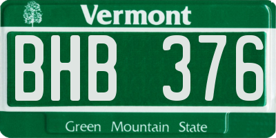 VT license plate BHB376