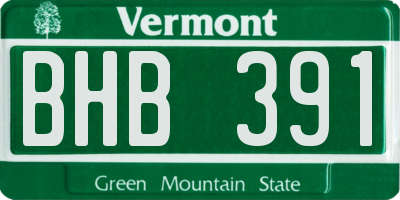 VT license plate BHB391