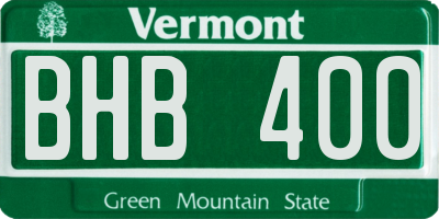 VT license plate BHB400