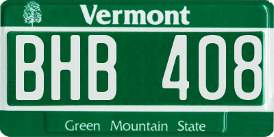 VT license plate BHB408