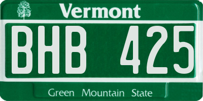 VT license plate BHB425