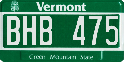 VT license plate BHB475