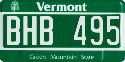 VT license plate BHB495