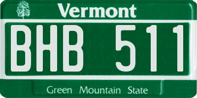 VT license plate BHB511