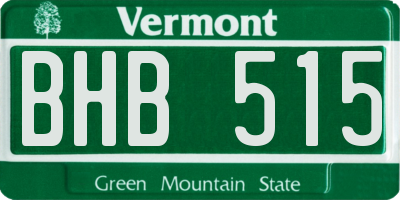 VT license plate BHB515