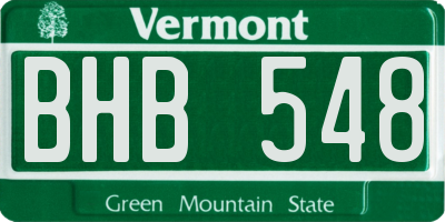 VT license plate BHB548