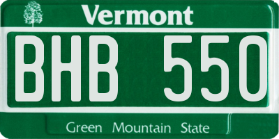 VT license plate BHB550